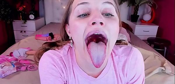  Playing with fox tail in her anal while gurgling after sucking